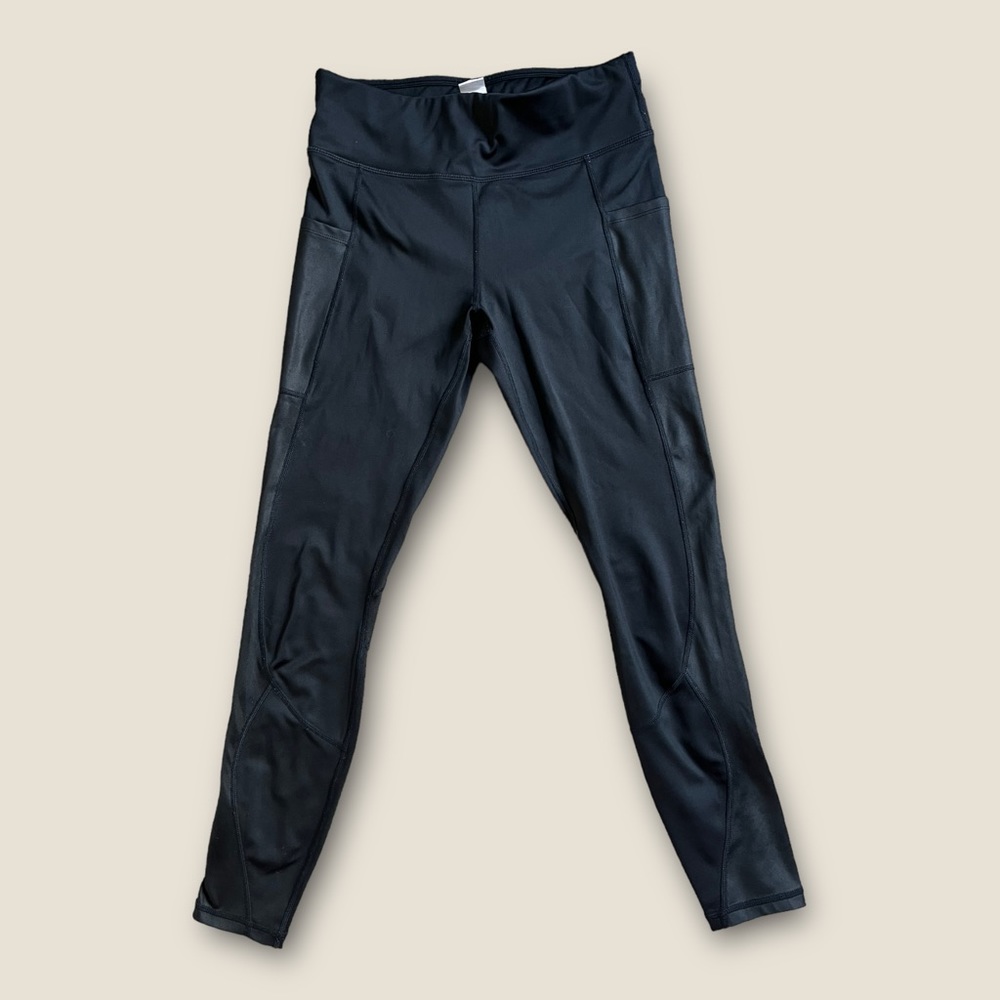 Fabletics On The Hold Leggings Pants Women's Size S Black Wt Phone Side Pockets✅